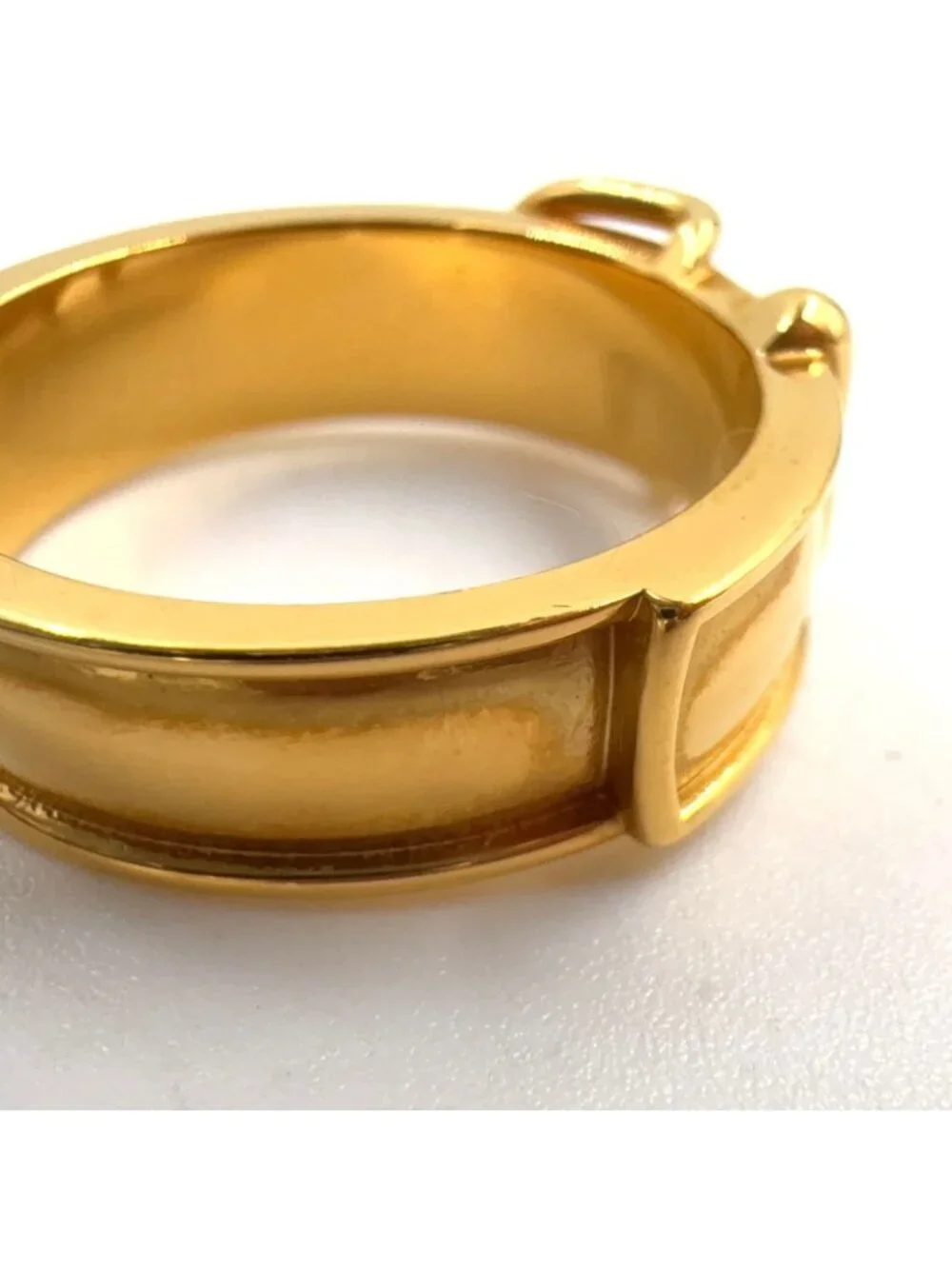 Hermes Ceinture Metal Gold Scarf Ring